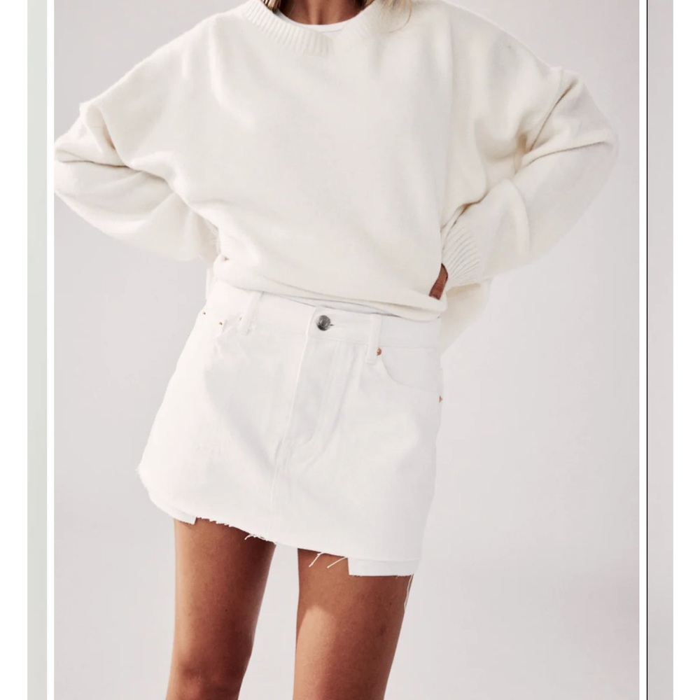 Parke white denim skirt